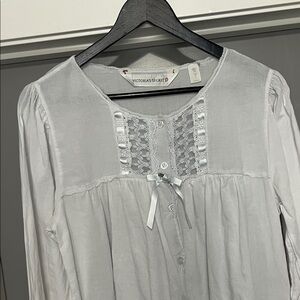Vintage Victoria’s Secret Nightgown Lace & Ribbon Bodice Size L 100% Cotton